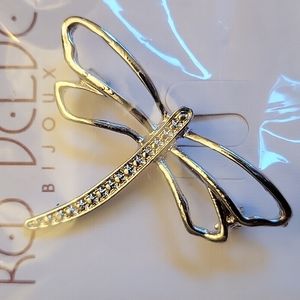 Silver dragonfly pin, new in package!